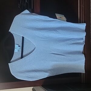 NWT Cece Light Blue Shimmery Top